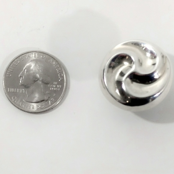 Vintage Sterling Silver Mid-Century Modern Signed Earrings - Picture 3 of 5